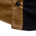 thumbnail image 5 of HAiming Button down Shirts for Men Trendy Color Block Long Sleeve Top Plus Size Casual Business Office Blouse Clothing, 5 of 8