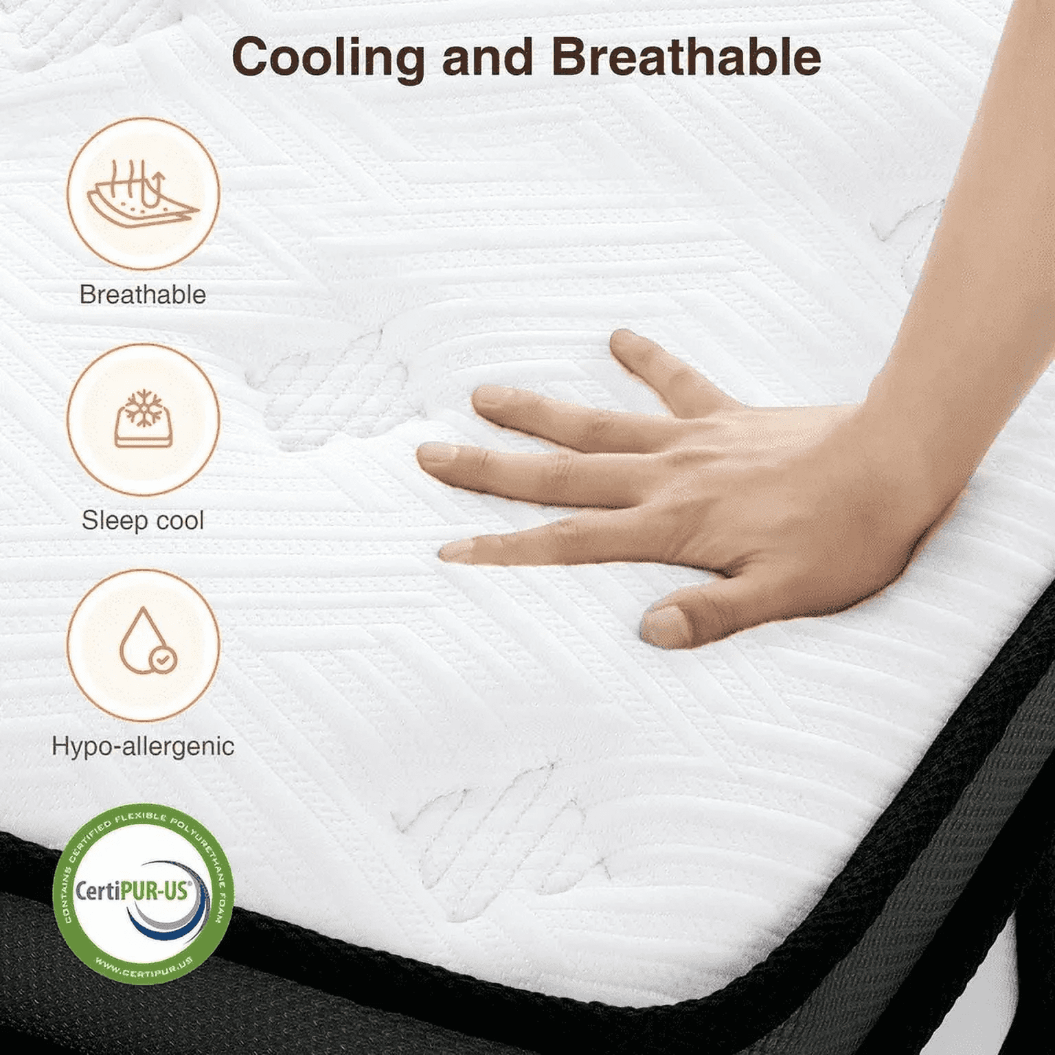 King Mattress [New Version], 14 inch Gel Memory Foam Hybrid Mattress King Size Bed in a Box, Pressure & Pain Relief, CertiPUR-US, Individual Pocket Spring, Edge Support, CertiPUR-US Certified