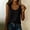 Black, variant on Sleeveless Ribbed Tank Top for Women Scoop Neck Lightweight Fitted Button Cami Tee Shirt XXL