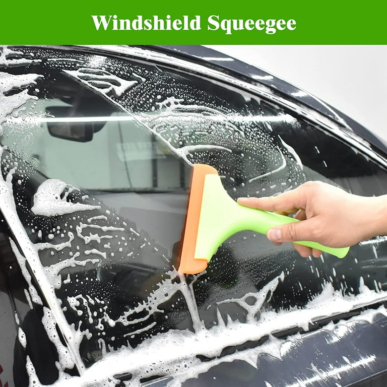 2 Pack Small Silicone Squeegee, Window Shower Squeegee, Auto Water Blade  Squeegee for Shower Glass Door, Car Windshield, Window, Mirror, Bathroom,  Countertop Cleaning, Green 