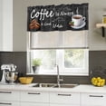thumbnail image 5 of 2 Pack Valances for Windows, Black Coffee Vintage Window Valances for Living Room/Bedroom/Bathroom, Farmhouse Coffee Cup Bean Light Filtering Kitchen Curtain Valance Window Treatment 42"W x12" L, 5 of 9