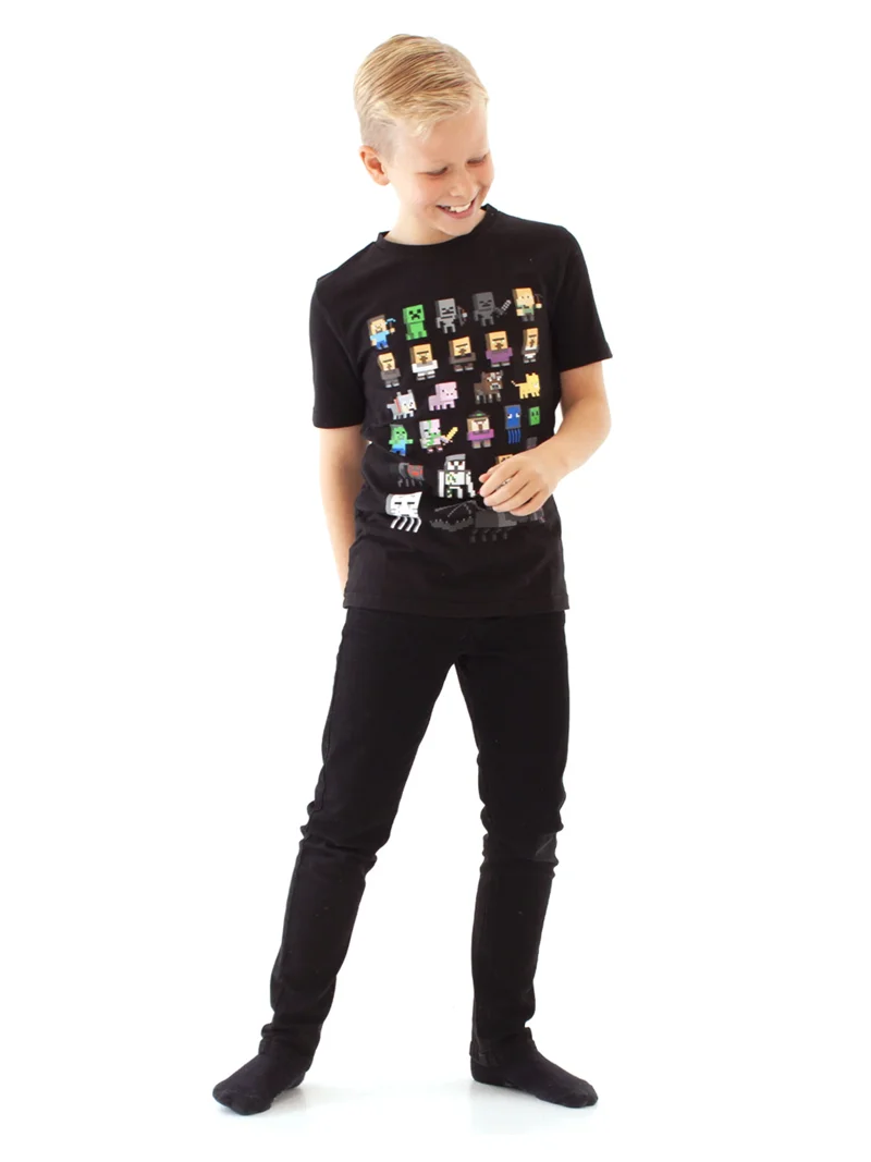 Maglietta Ufficiale Minecraft - Logo Nero, Cotone Comfort - Foto 10