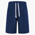 thumbnail image 5 of DDAPJ pyju Birthday Gifts! Mens Waffle Knit Shorts Trendy Ripped Short Pants Lightweight Drawstring Casual Athletic Shorts with Pockets Navy L, 5 of 6