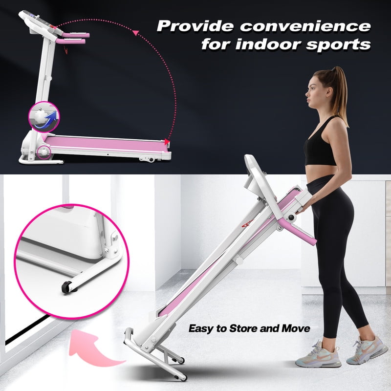 2.5HP Foldable Treadmill with 0.5-7.5MPH Speed Range, 3 Models, Cup Holder, Pad Holder, LED Display, 265 lbs. Max Load