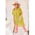 thumbnail image 4 of CCWHOLESALESCLOTHINGS Women's Collar Neck Button Down Robe Oversize Jacket, L, Green, 4 of 5