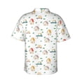 thumbnail image 4 of Xecao Cartoon House print Hawaiian shirt - a stylish short-sleeve button-down for men, perfect for casual beach and tropical outings., 4 of 9
