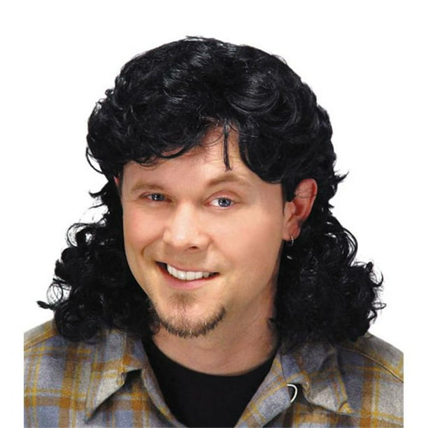 Mullet wig black cheap