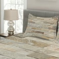 thumbnail image 2 of Ambesonne Ivory Quilted Coverlet 3 Pcs, Brick Wall City, Queen Size, Cream Beige Tan, 2 of 4