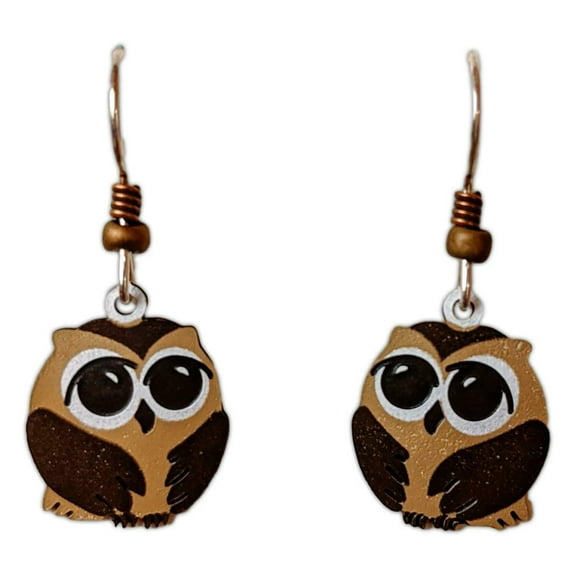 CHUBBY LITTLE OWL Hypo-Allergenic Earrings, Sterling Silver Plated by Sienna Sky