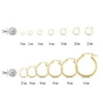thumbnail image 6 of 14K Yellow Gold Hinged 2mm Hoop Earrings, 22mm Diameter Polished Finish, 6 of 7