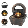 thumbnail image 3 of Tabletop Water Fountain, Irregular Stones Circulating Water Flow Compact Water Fountain Decoration Golden Flower Warm LED Light  for Living Room, 3 of 7