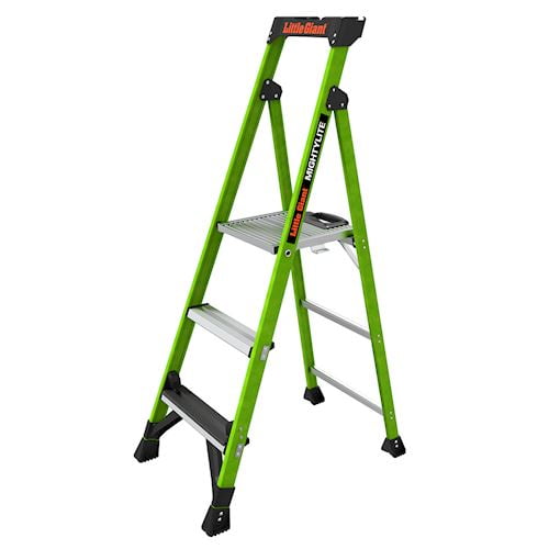 MIGHTYLITE, 5' Model - ANSI Type IAA - 375 lb Rated, Fiberglass Stepladder with GROUND CUE