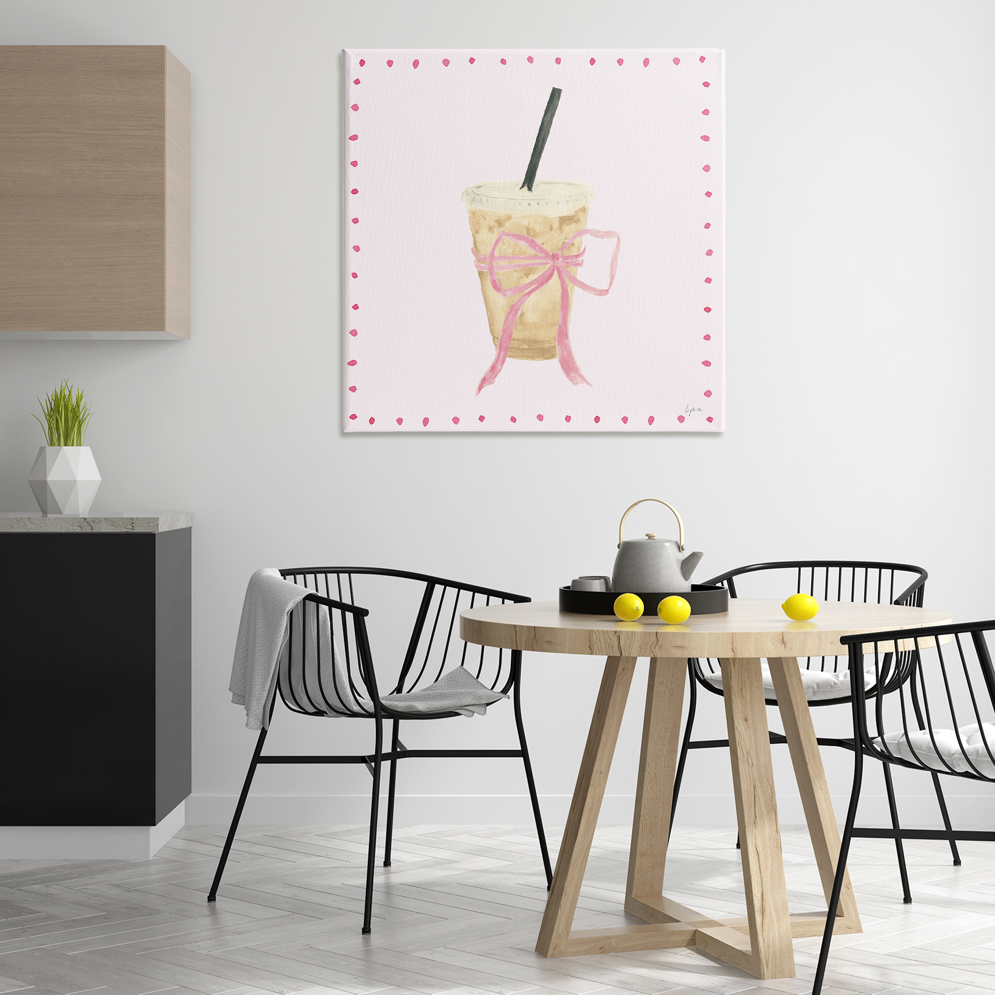 Stupell Industries Glam Iced Coffee Food & Beverage Painting Wrapped Canvas Art Print Wall Art, 36 x 36