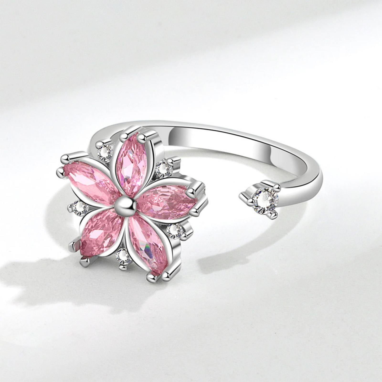  Valink Rose Flower Ring for Women - Adjustable Flower Blooming Ring  Flower Zircon Rotating Ring - Wedding Band Ring Engagement Set Fine Jewelry  for Women Gifts for Her : Everything Else
