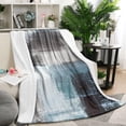 thumbnail image 2 of Decorative Flannel Throw Blanket with Graffiti Art Gray Cyan & Teal Bed Throw Blanket Funny Plush Couch Blanket for Sofa Bedroom Bed All-Season Use 50x60in, 2 of 5