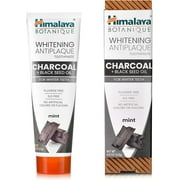 Himalaya Botanique Whitening Antiplaque Toothpaste, Mint Flavor with Charcoal & Black Seed Oil, 4 oz