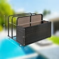 thumbnail image 3 of Outdoor Patio Poolside Float Storage, Poolside Float Storage Basket with Storage Box, PE Rattan Outdoor Pool Caddy with Rolling Wheels for Floaties, Patio, Pool, 3 of 8