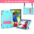 thumbnail image 2 of Allytech Case for Lenovo Tab M10 3rd Gen 10.1 inch 2022, Rugged Case with Hidden Kickstand & Adjustable Shoulder Strap, Thickned Silicon Edges Shockproof Case - Mint+Rose, 2 of 6