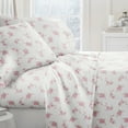 thumbnail image 6 of 100% Cotton Flannel Bed Sheets Set for King Size Bedding in Rose Bunch Pink by Comfort Canopy, 6 of 15