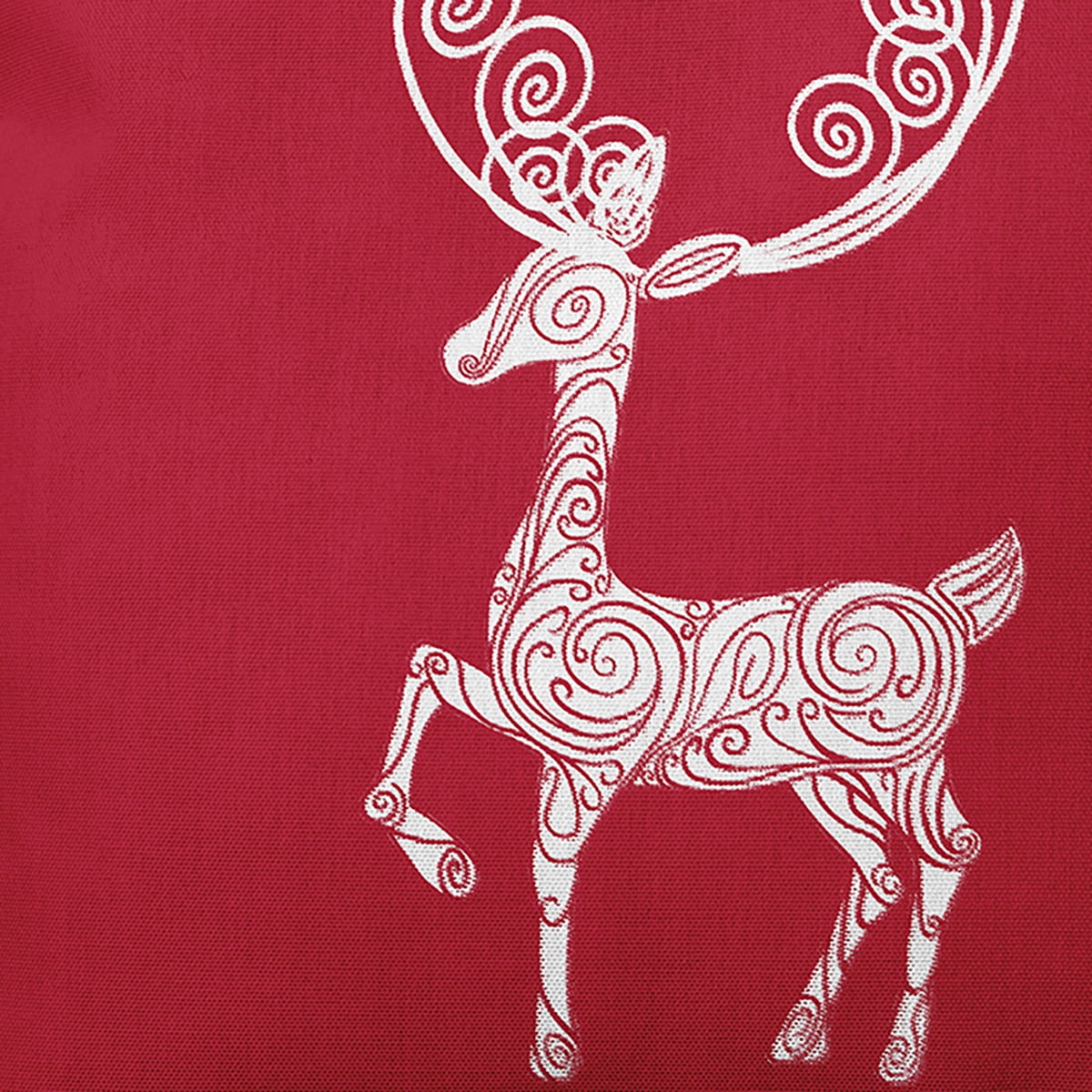 16" x 16" Simply Daisy Fancy Holiday Reindeer Polyester Accent Pillow, Red (1 Count)