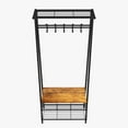 thumbnail image 1 of Hall Tree with Bench – 4-in-1 Rustic Entryway Organizer – 5 Hooks, Shoe Rack & Coat Rack – 200 lb Seat – Space-Saving – MDF & Steel – 70"H, 1 of 113