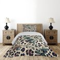 thumbnail image 3 of Ambesonne Leopard Print Quilted Coverlet 2 Pcs, Bold Eucalyptus Leaf, Twin Size, Camel and Laurel Green, 3 of 4