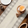 thumbnail image 3 of Retro Grey Table Runner 70 Inches, Farmhouse Buffalo Plaid Vintage Beige Bed Runner Dresser Scarves Tabletop for Indoor Outdoor Parties/Ceremony/Banquet, 13" x 70", 3 of 9