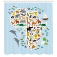thumbnail image 3 of Ambesonne Africa Shower Curtain, Hyena Giraffe Hippo, 69"Wx84"L, Multicolor, 3 of 3