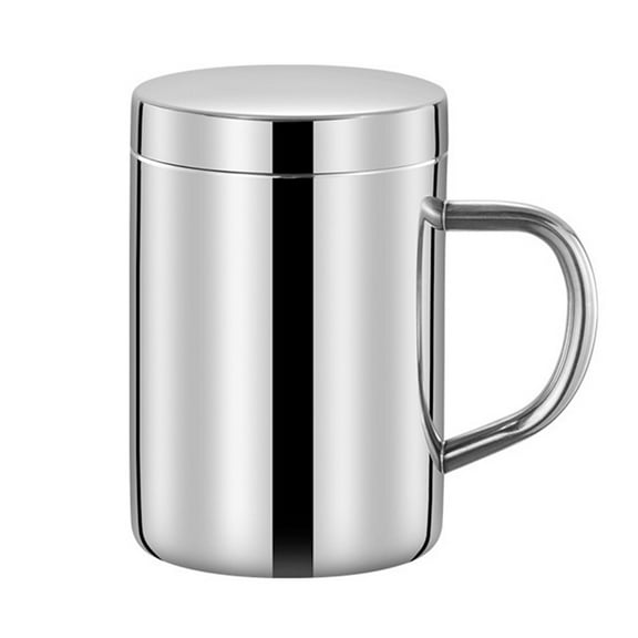 Double Wall Stainless Steel Tea Cup Travel Insulated Coffee Mug Flask w/ Lid