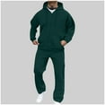 thumbnail image 2 of BiZtdJrK Mens Sweat Suit Drawstring Zip Up Long Sleeve Hoodie Sweatshirt Jackets and Cargo Sweatpants Casual Sets Loose Fit Comfy Fall Activewear with Pockets Mint Green S, 2 of 8