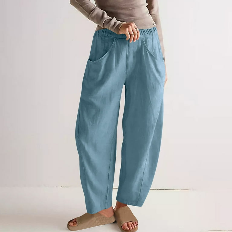 Women's Elastic Waist Pants Ladies Dress Pants Petite Trousers for Women  Wide Leg Pants Women Womens Pants Womens Workout Pants With Pockets -  Walmart.com