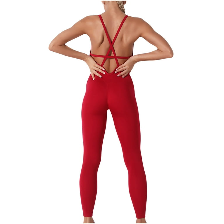 Red skinny leg jumpsuit on sale