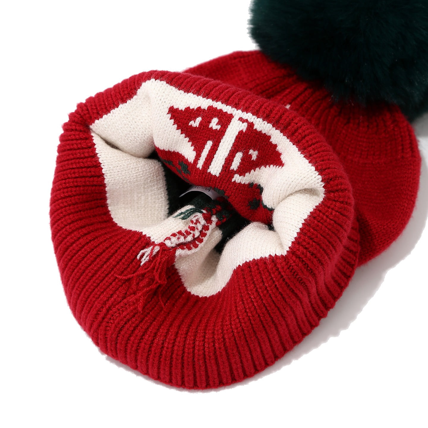 siminsem Christmas Gift Hat and Scarf Set for Adults Knitted Unisex Winter Warm Beanie Set Handmade 2 Piece Cold Weather Accessory Holiday Gift for Him Her, Red,One Size