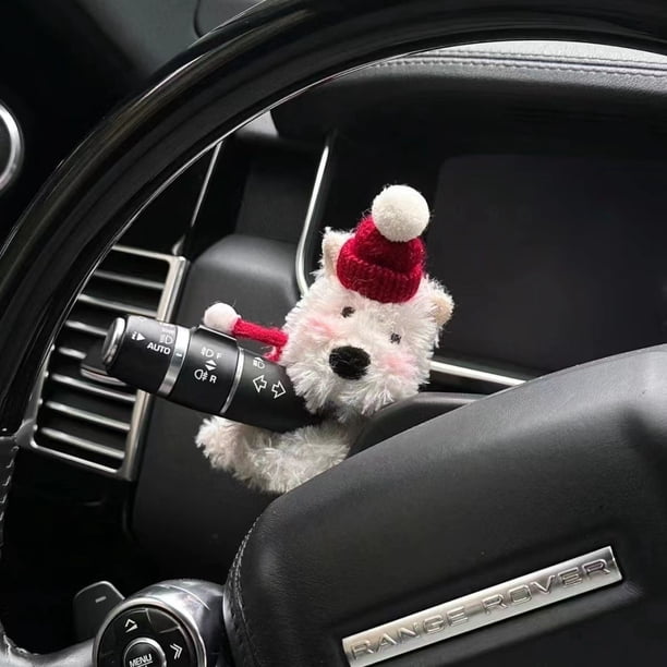 Decoración de parabrisas de coche con forma de cachorro de peluche, luz de giro del limpiaparabrisas para niña