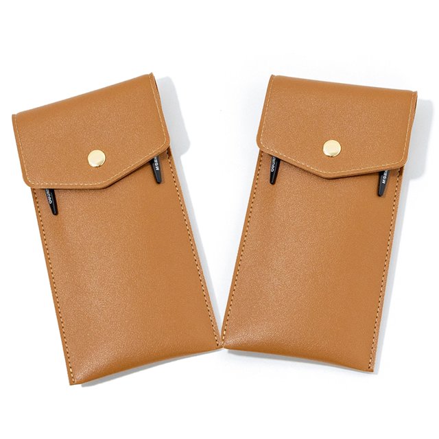 Estuche para bolígrafos de gran capacidad, de cuero, de 2 piezas, personalizado, para negocios, con firmas de cuero, para guardar bolígrafos, bolsa de papelería portátil para estudiantes Akmoler