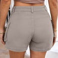 thumbnail image 6 of Womens Shorts Stretchy Summer Elastic High Waisted Hiking Camping Trendy Casual Shorts with Pockets XS-XL, 6 of 9