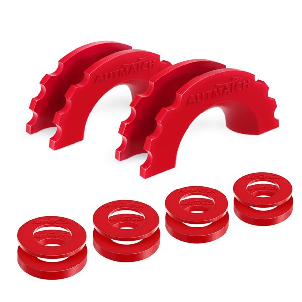 Autmatch Kit De Arandelas Aislantes De Grillete Con Anillo En D: 2 Aisladores De Grillete De Goma Con 8 Arandelas Para Grilletes 3/4, Protegen Y Evitan El Ruido De La Cubierta Del Grillete, Color Rojo