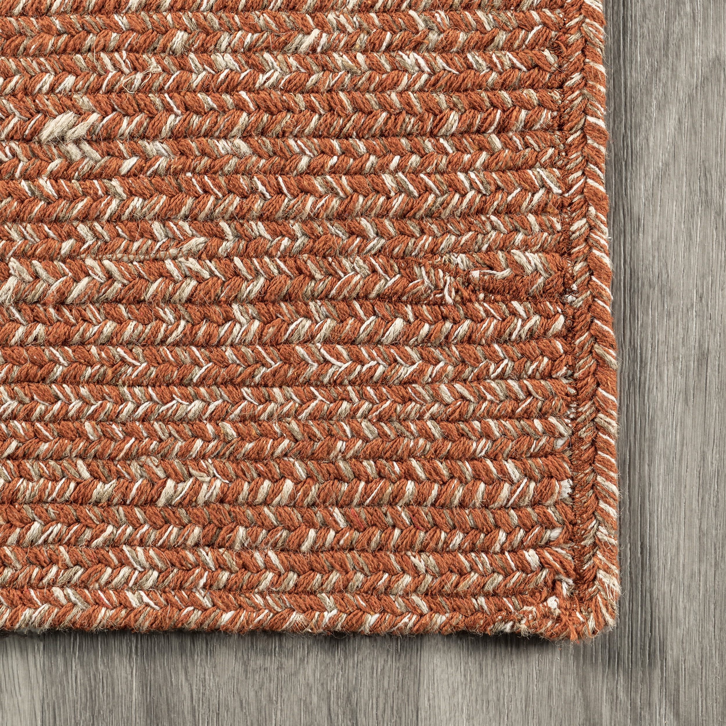 nuLOOM Elvira Casual  Braided Cotton Area Rug, 8' x 10', Orange