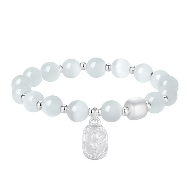 Brazalete blanco con forma de ojo de gato 999 con forma de tulipán en forma de ojo de gato