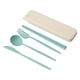 thumbnail image 3 of Inteprter 4 unids/set juego de cubiertos de creatividad tenedor de paja de trigo palillos cuchara portátil reutilizable juego de vajilla con caja de Type7 NO7 Inteprter HA006622-02, 3 of 6