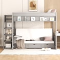 thumbnail image 4 of Harper & Bright Designs Full over Full Size Convertible Bunk Bed with Storage Staircase, Wood Full Size Bunk Bed with Bedside Table and 3 Drawers, Gray, 4 of 12