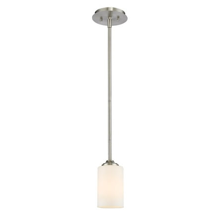 

Mini Pendants 1 Light With Brushed Nickel Finish Steel Medium Base Bulb 6 inch 100 Watts
