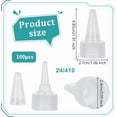 thumbnail image 2 of 100pcs 24/410 Squeeze Bottle Caps Clear Bottles Cap Replacement 0.9 Inch ID Plastic Bottle Squeezing Heads Plastic Twist Caps for DIY, 2 of 9