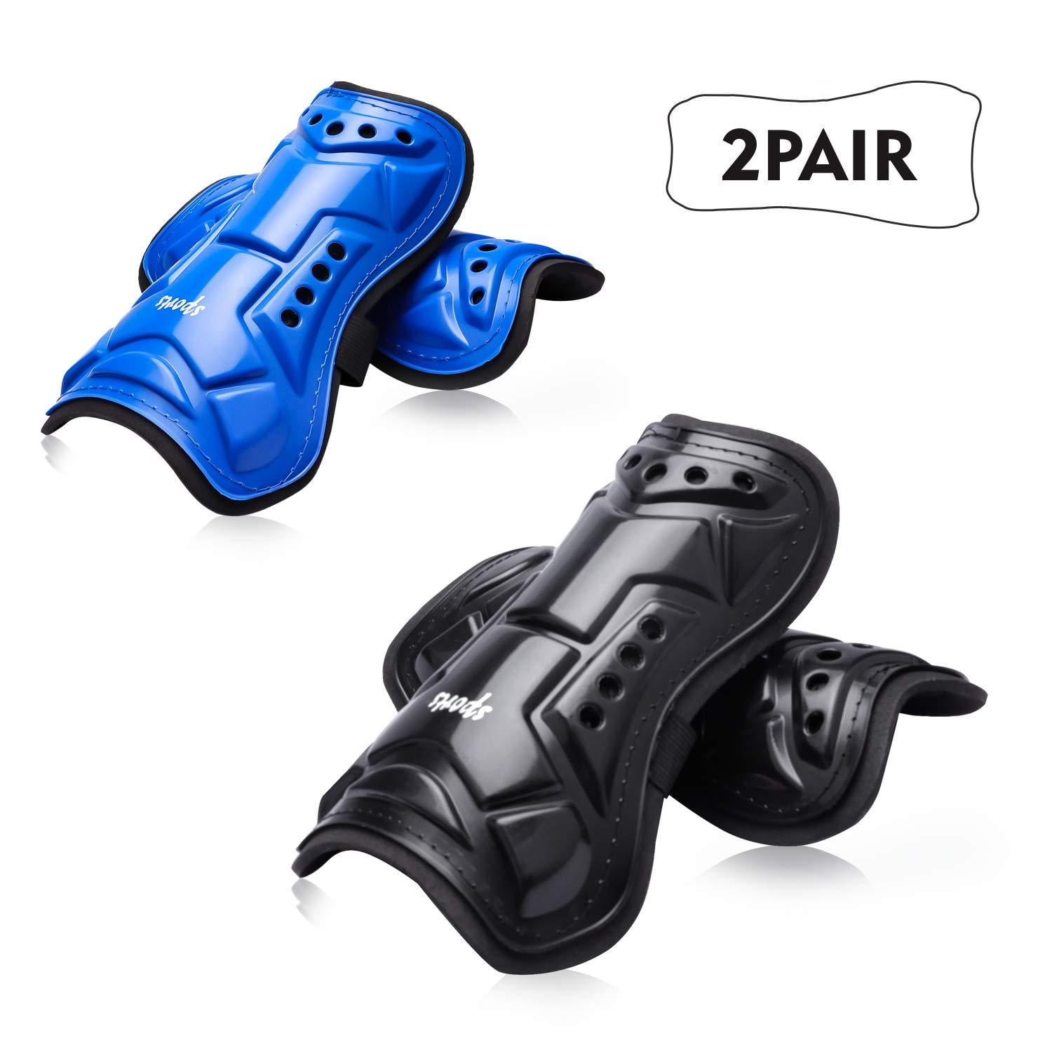 Youth Soccer Shin Guards, 2 Pair Lightweight and Breathable Child Calf