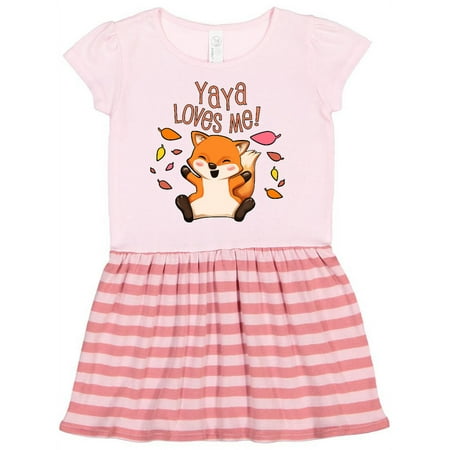 

Inktastic Yaya Loves Me!- cute baby fox Gift Toddler Girl Dress