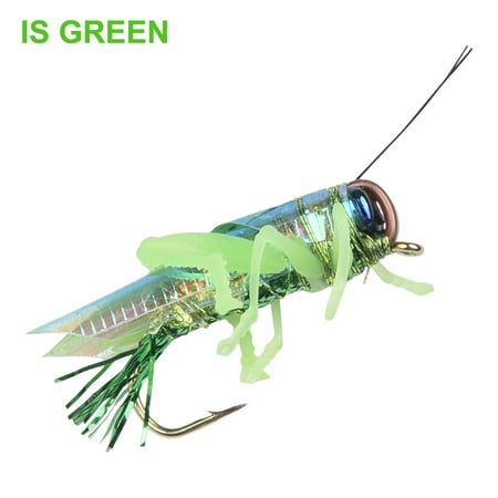 BTOER 6# Insect Locust Fishing Lures Crankbait Bass Lures Slow Sinking Swimbait Is green