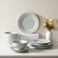 thumbnail image 3 of Mainstays Darby 12-Piece Stoneware Dinnerware Set Green, 3 of 9