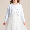 thumbnail image 6 of Girls Cardigan Sweater School Uniforms Toddler Long Sleeve Button Knit Solid Sweaters Tops White 7-8 Years, 6 of 6