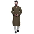 thumbnail image 2 of Atasi Solid Traditional Kurta For Men Chinese collar Long Shirt Ethnic Clothing, 2 of 7