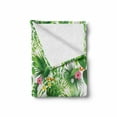 thumbnail image 2 of Jungle Soft Flannel Fleece Throw Blanket, Reviving Summer Nature Theme with Paradise Island Blossoms Tropical Aloha Pattern, Cozy Plush for Indoor and Outdoor Use, 70" x 90", Multicolor, by Ambesonne, 2 of 6